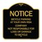 Signmission Bicycle Parking at Your Own Risk Company Not Responsible for Loss or Damage to, A-DES-BG-1818-23537 A-DES-BG-1818-23537 - alternate 1